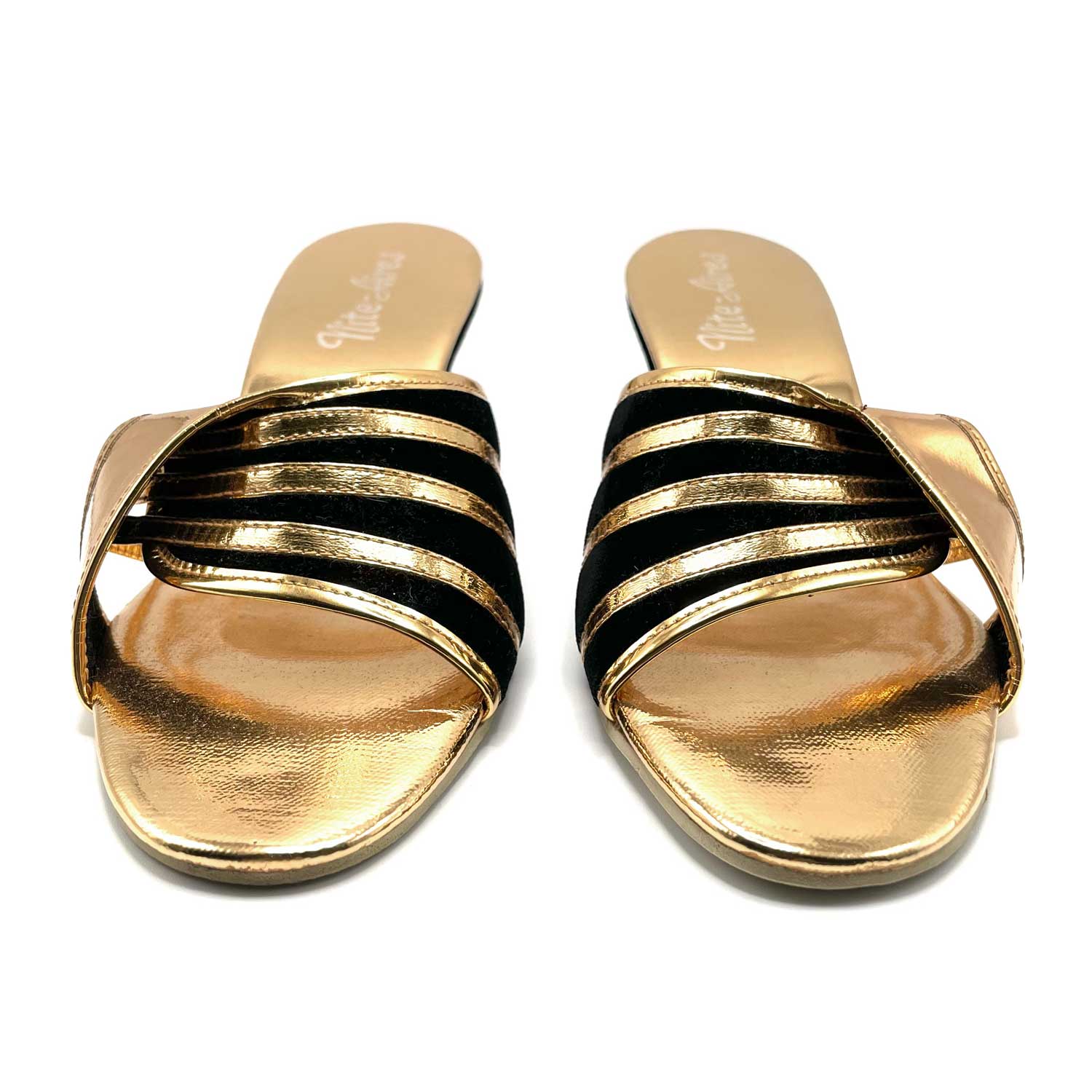 Black and gold slides