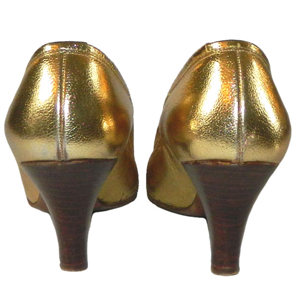 1950's Gold Leather Pumps