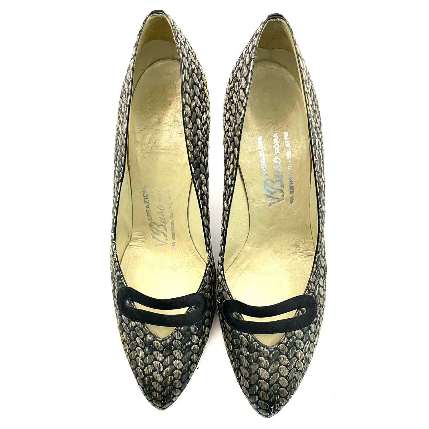 vintage gold pumps