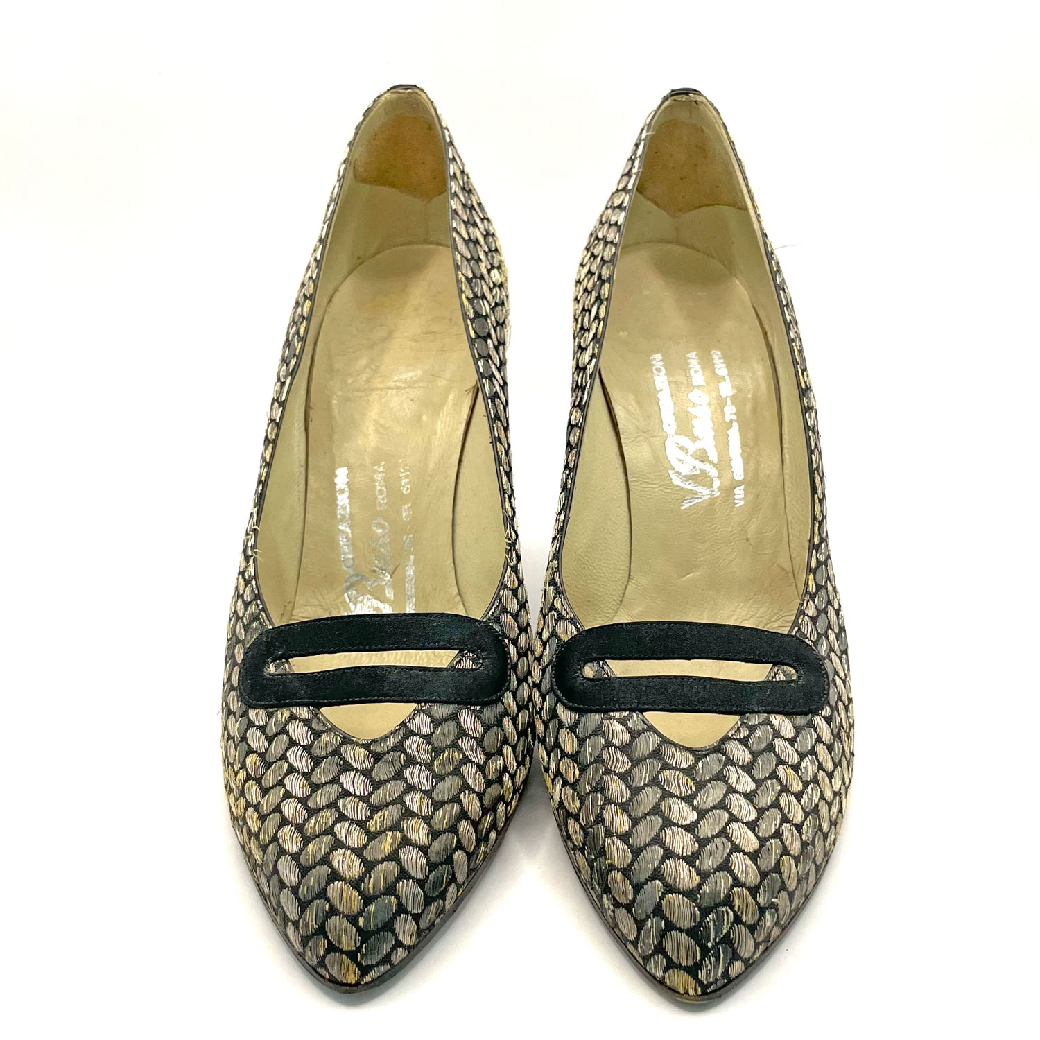 vintage gold pumps