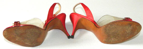 red sling back shoes