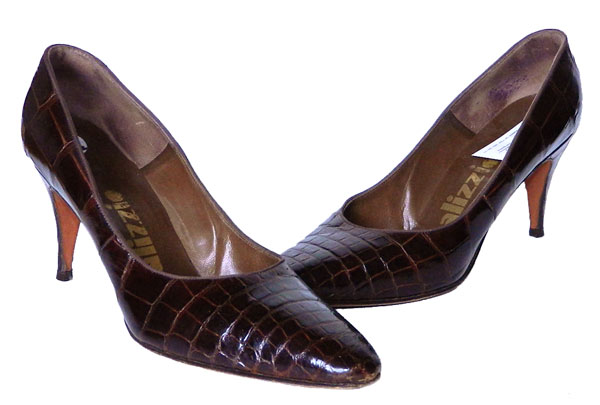 1950's lizard leather pumps