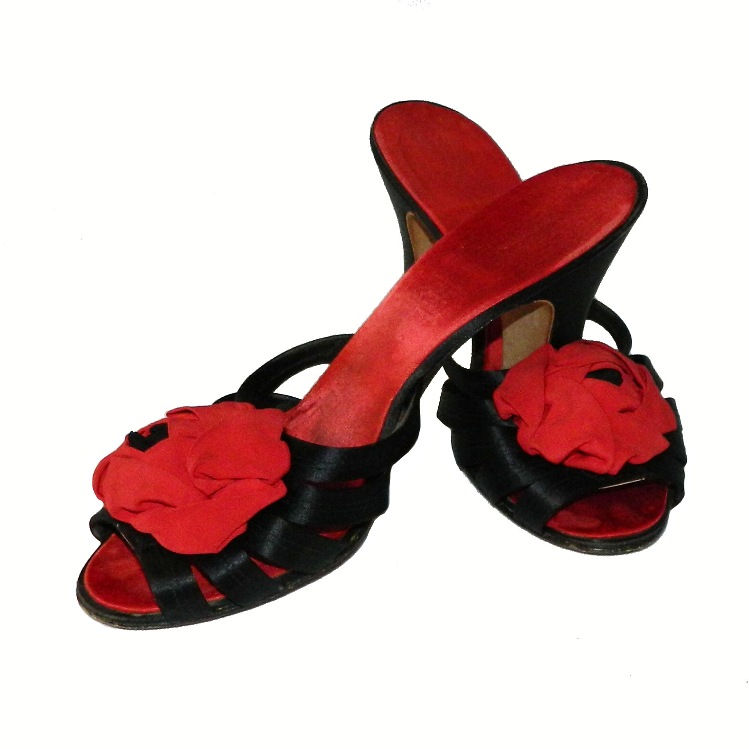 1940s Black and Red Slides