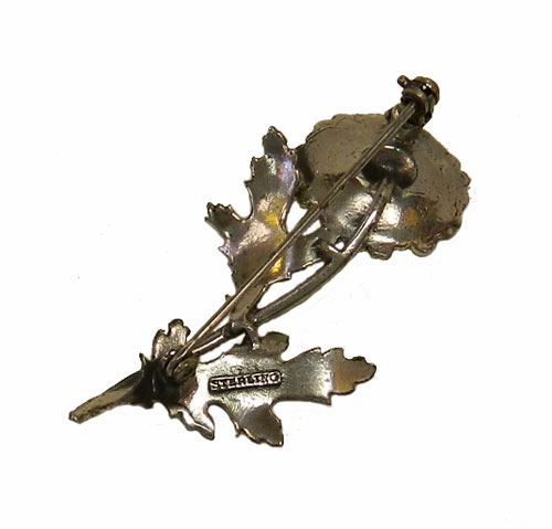 Sterling silver flower brooch