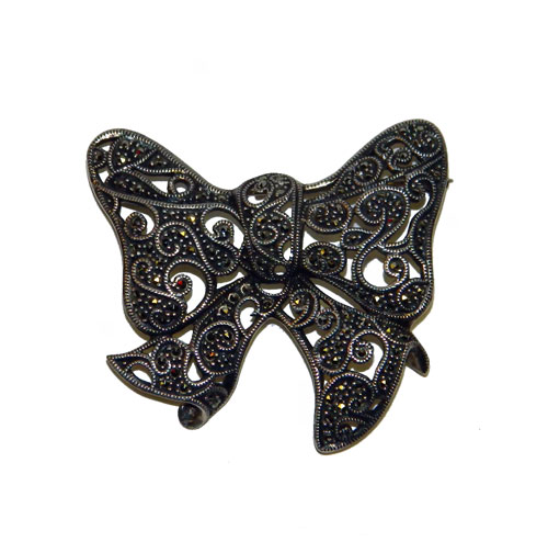 sterling silver bow brooch