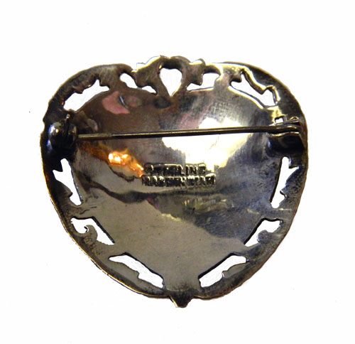 vintage sterling silver heart brooch