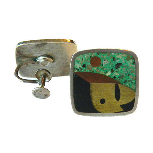 Mexican silver modernist earrings