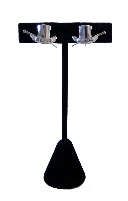 sterling top hat earrings