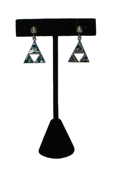 Vintage Mexican silver abalone earrings
