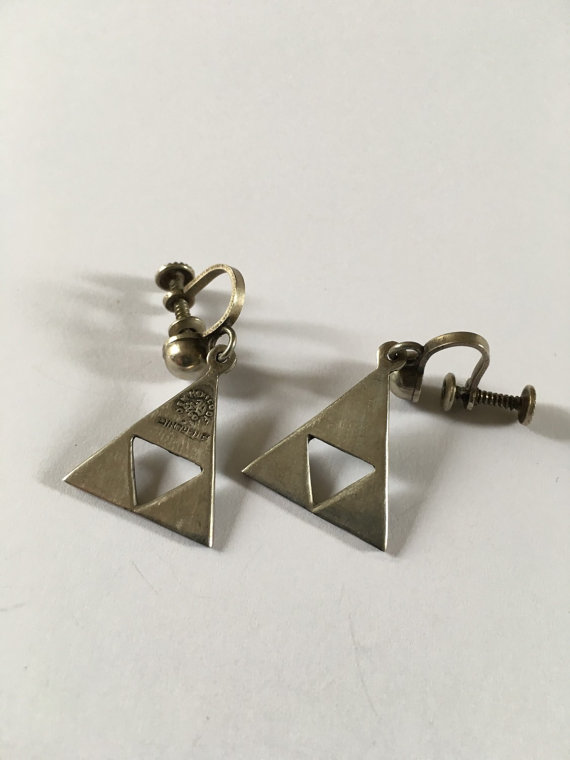 Mexican silver abalone earrings