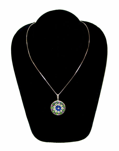 Millefiori sterling silver necklace