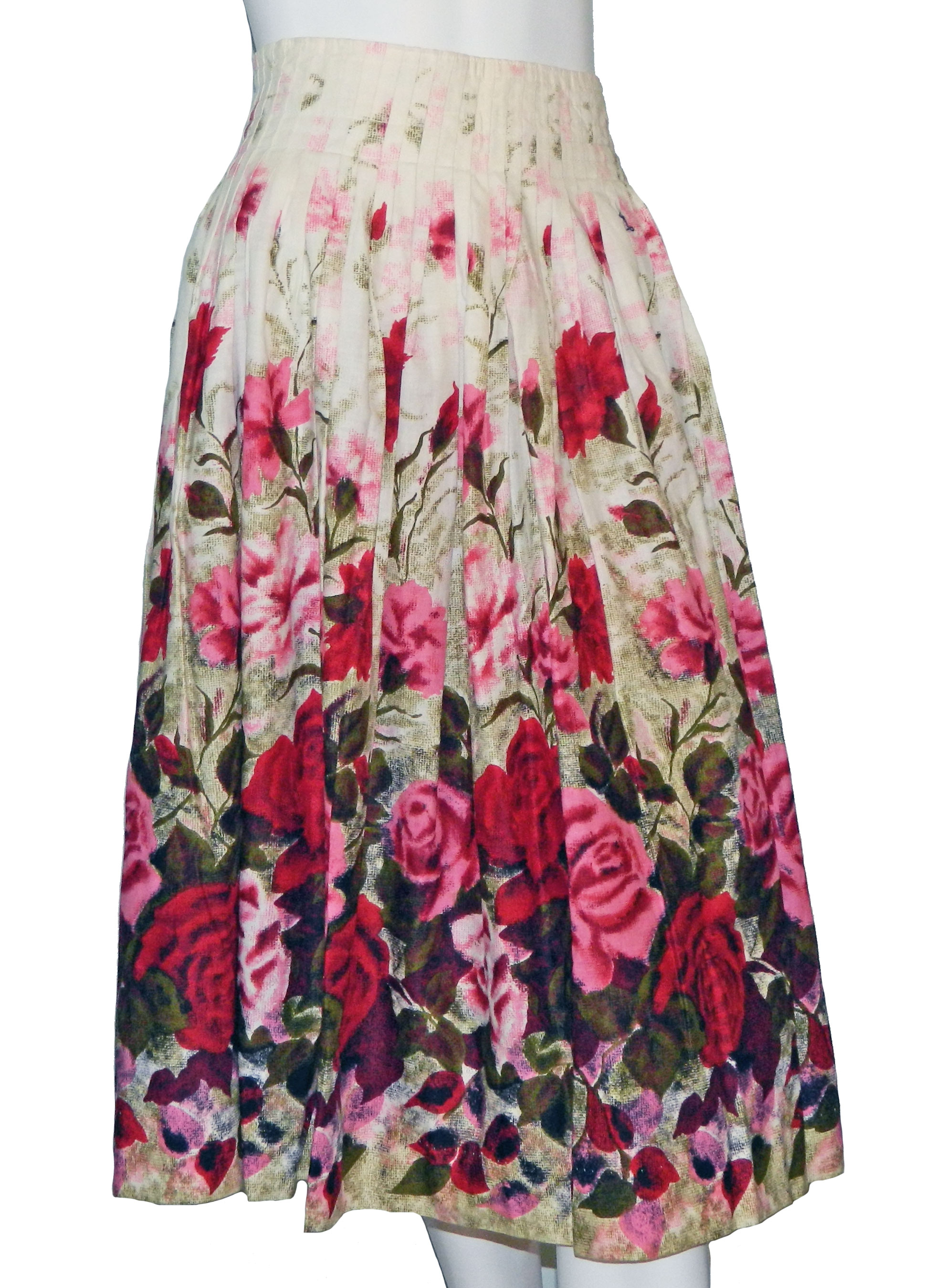 1950s cotton floral skirt