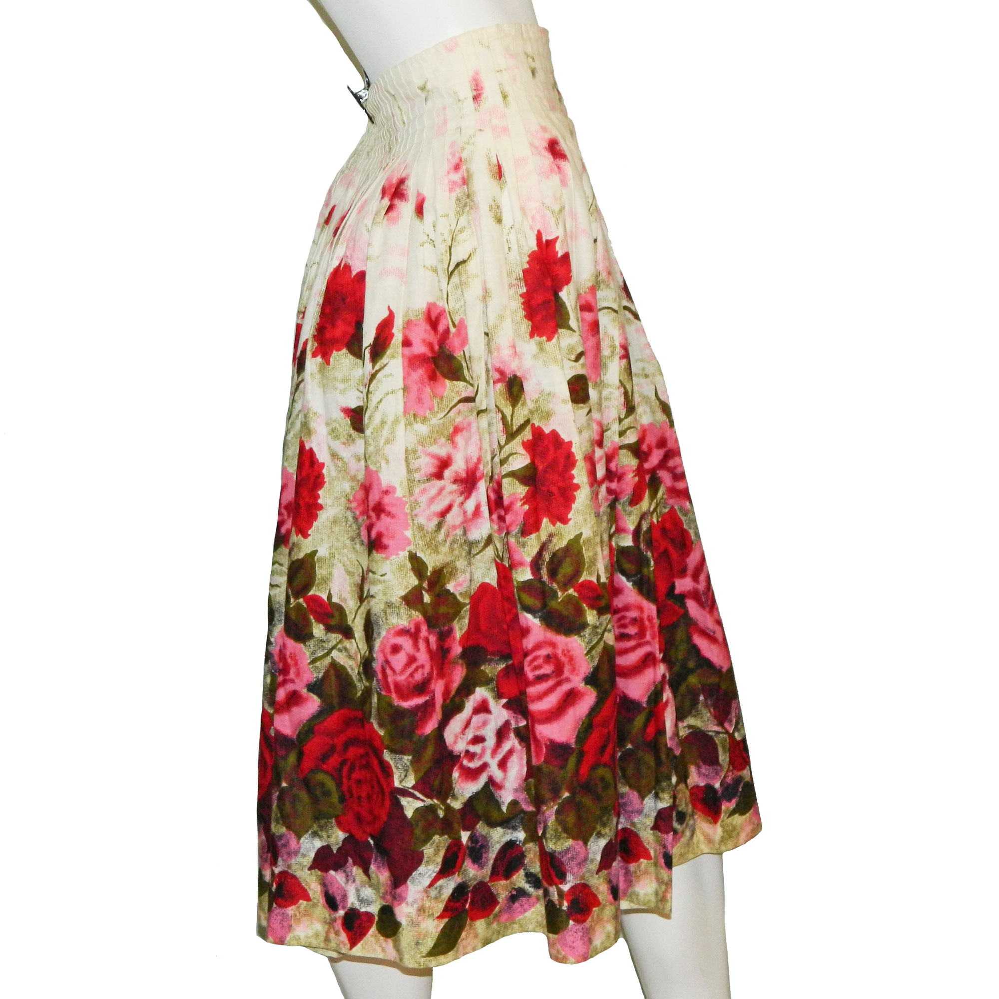 1950s cotton floral skirt