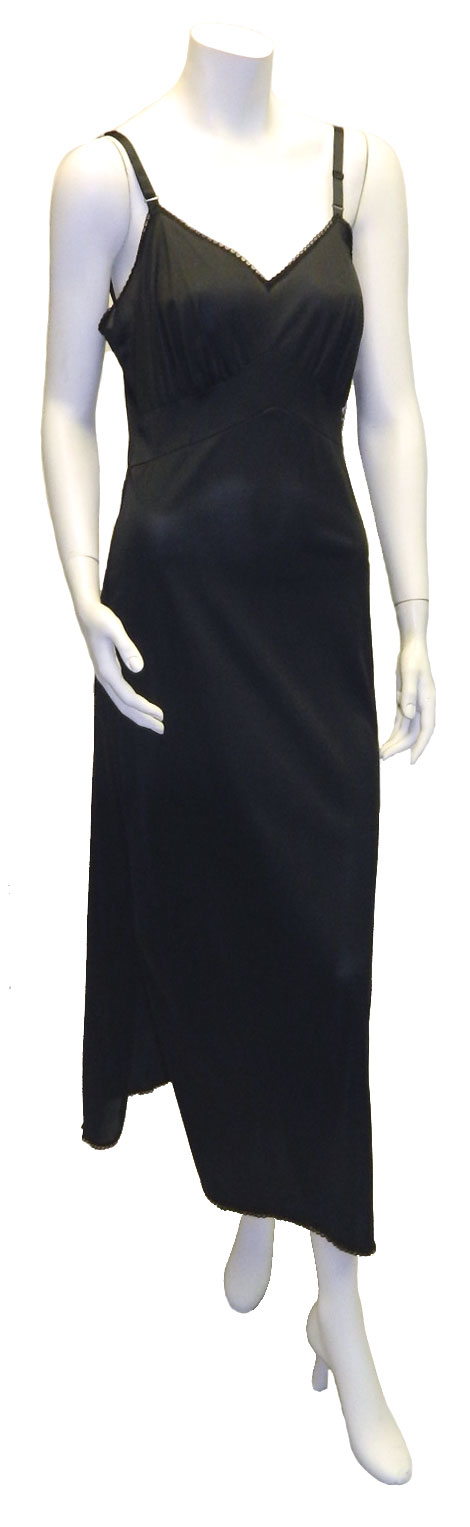 1960's Long Black Slip