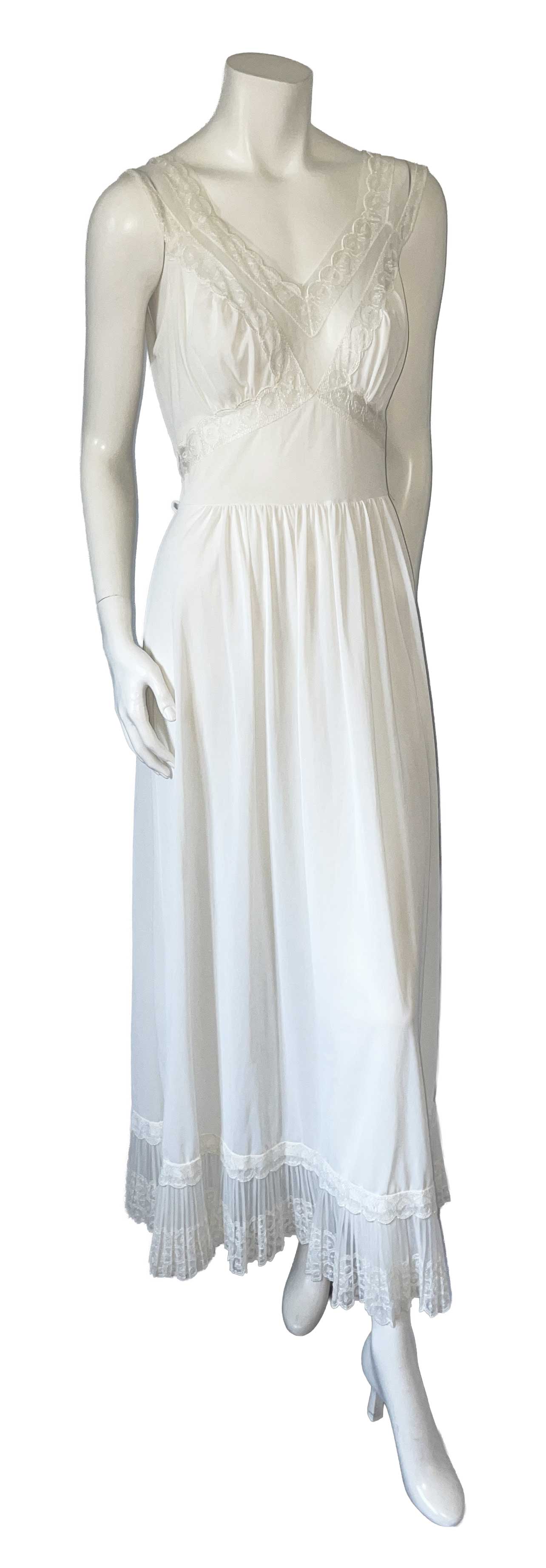 Vintage long white nylon slip