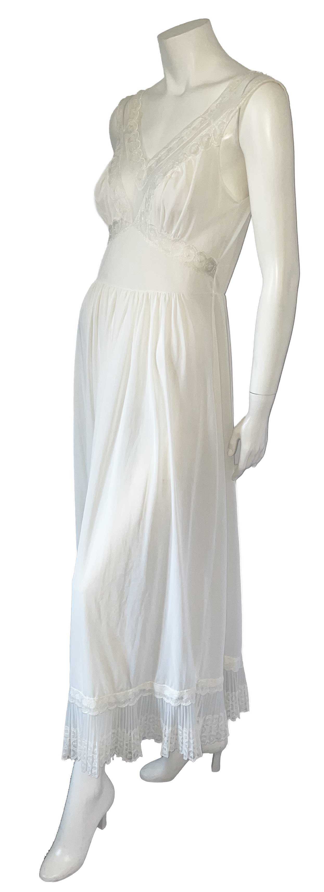 Vintage long white nylon slip