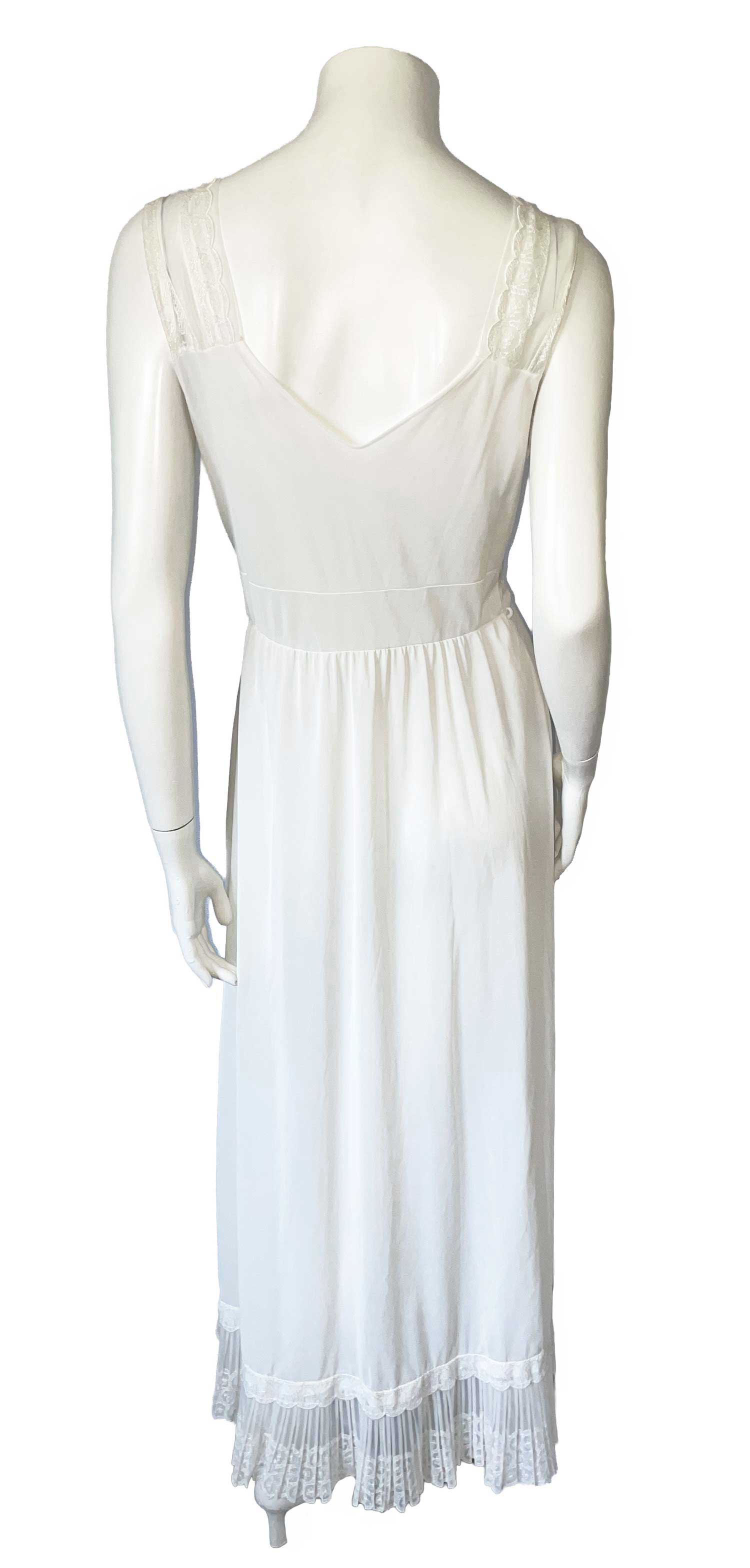Vintage long white nylon slip