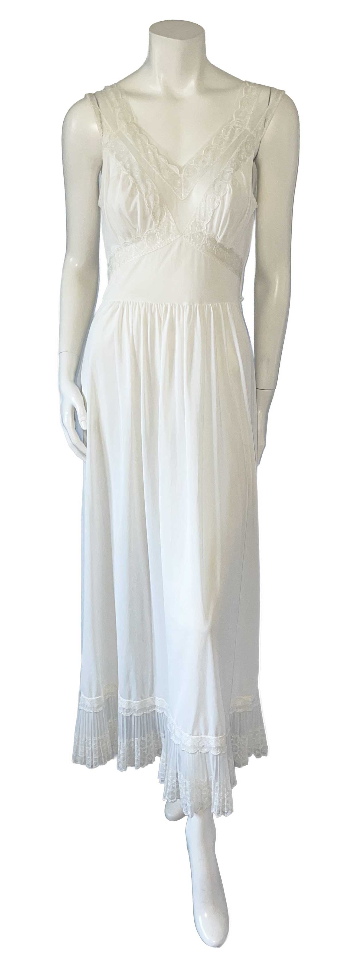 Vintage long white nylon slip