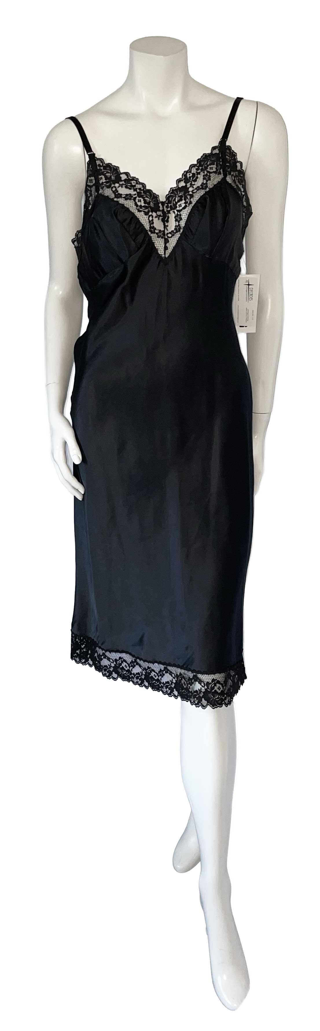 1960s black lace slip