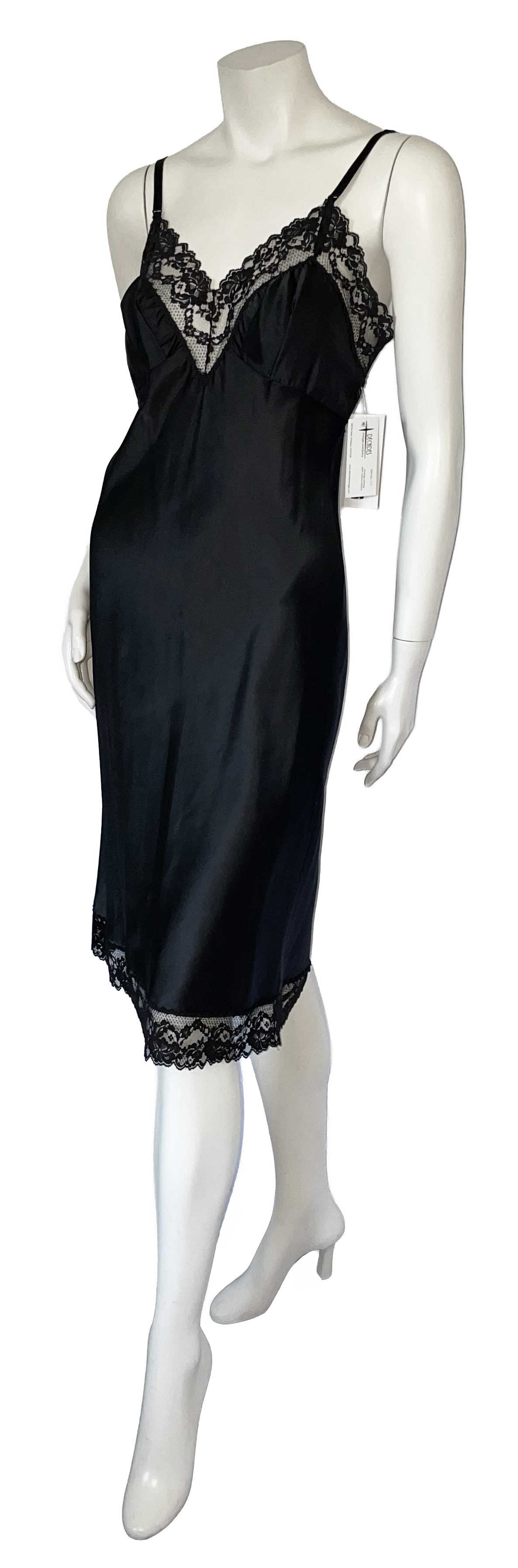 1960s black lace slip