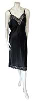 1960s lace trimmed black slip