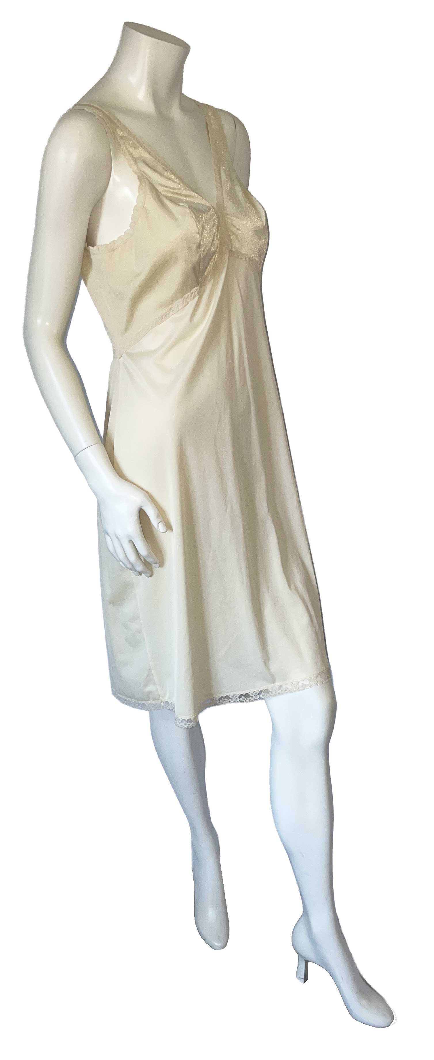 Vintage nylon lace trimmed slip