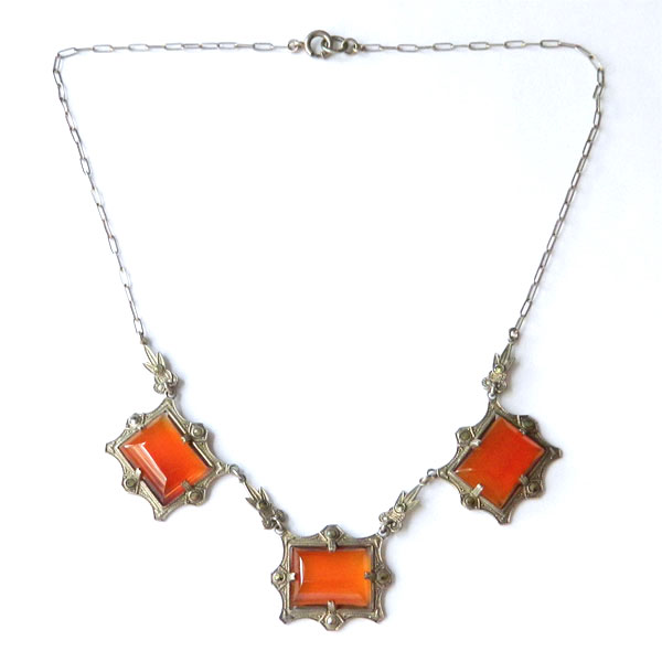 Art deco carnelian necklace