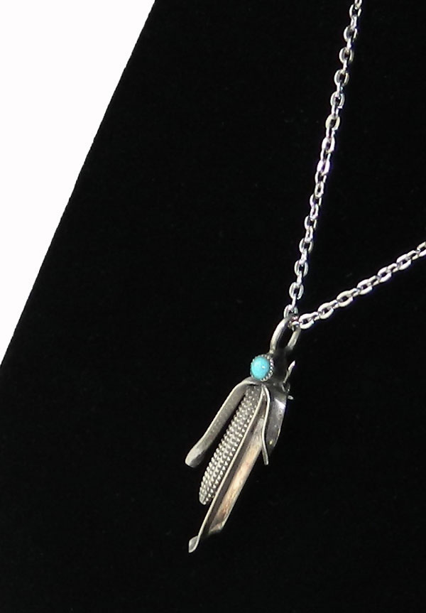 Sterling corn cob pendant necklace