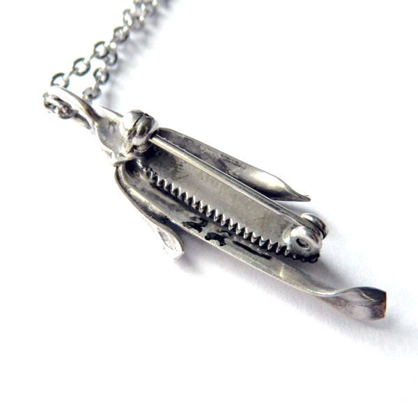Sterling corn cob pendant necklace