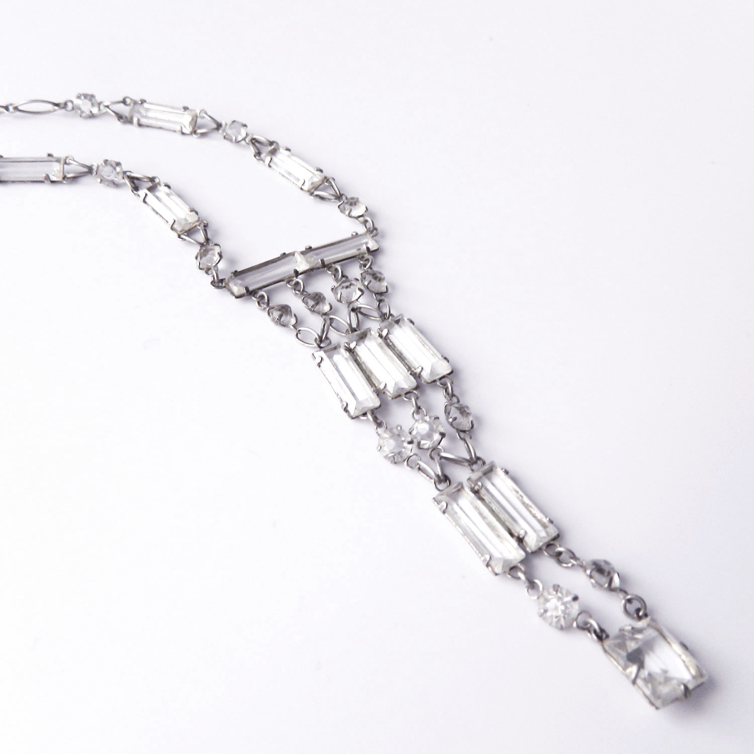 Sterling crystal pendant necklace