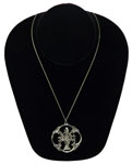 1940s sterling flower pot pendant