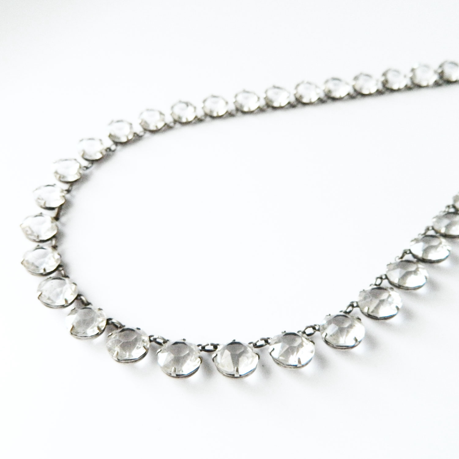 1920's sterling crystal necklace