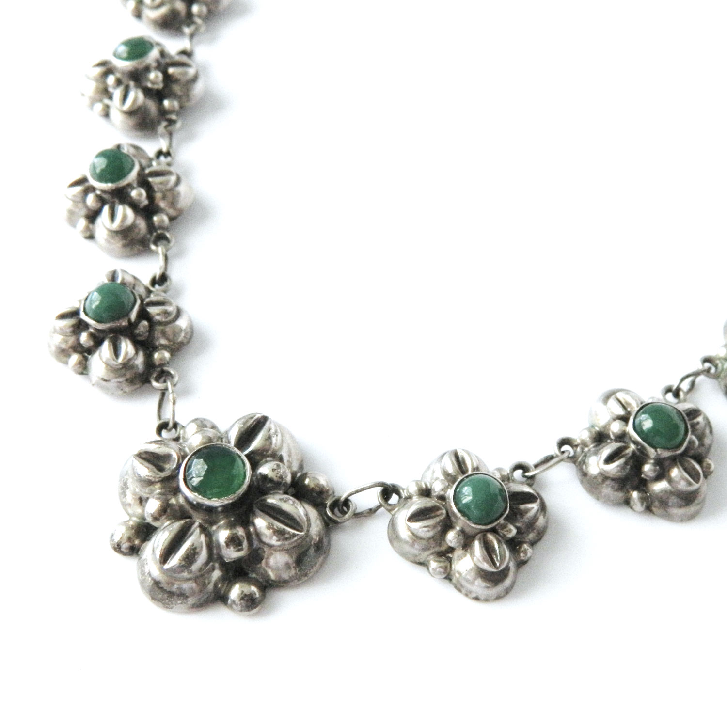 Mexican silver chrysoprase necklace