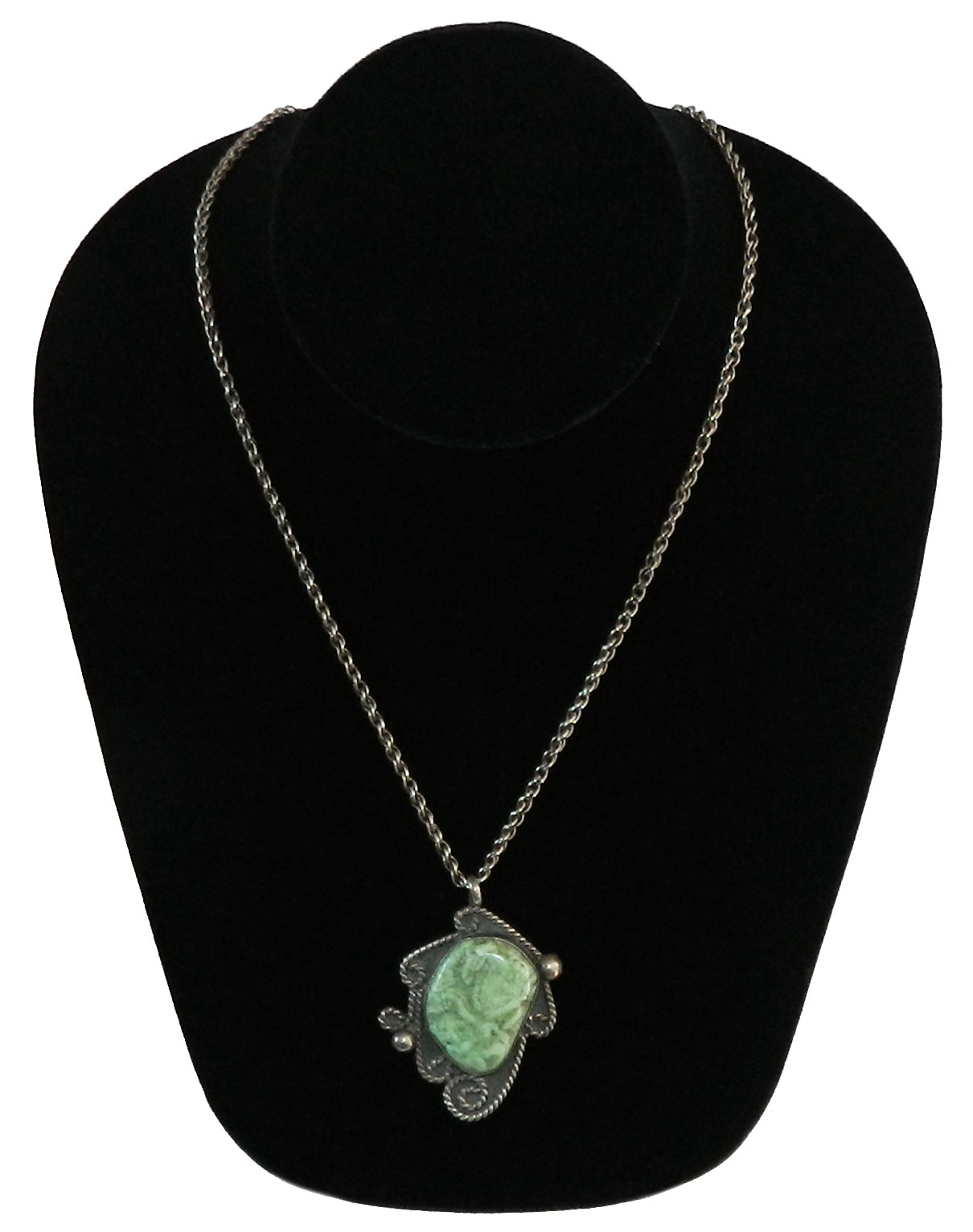 Green turquoise pendant necklace