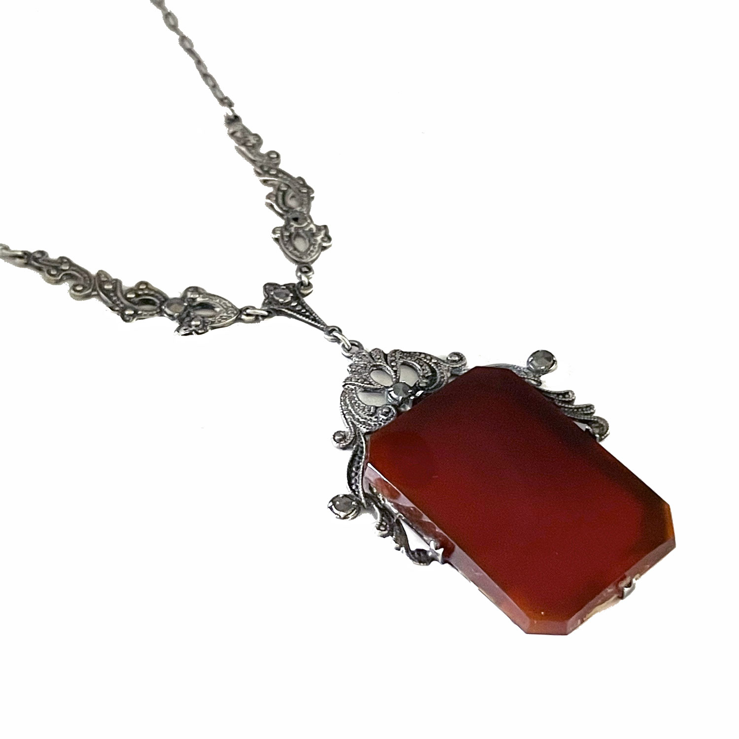 1920s Art Deco carnelian necklace