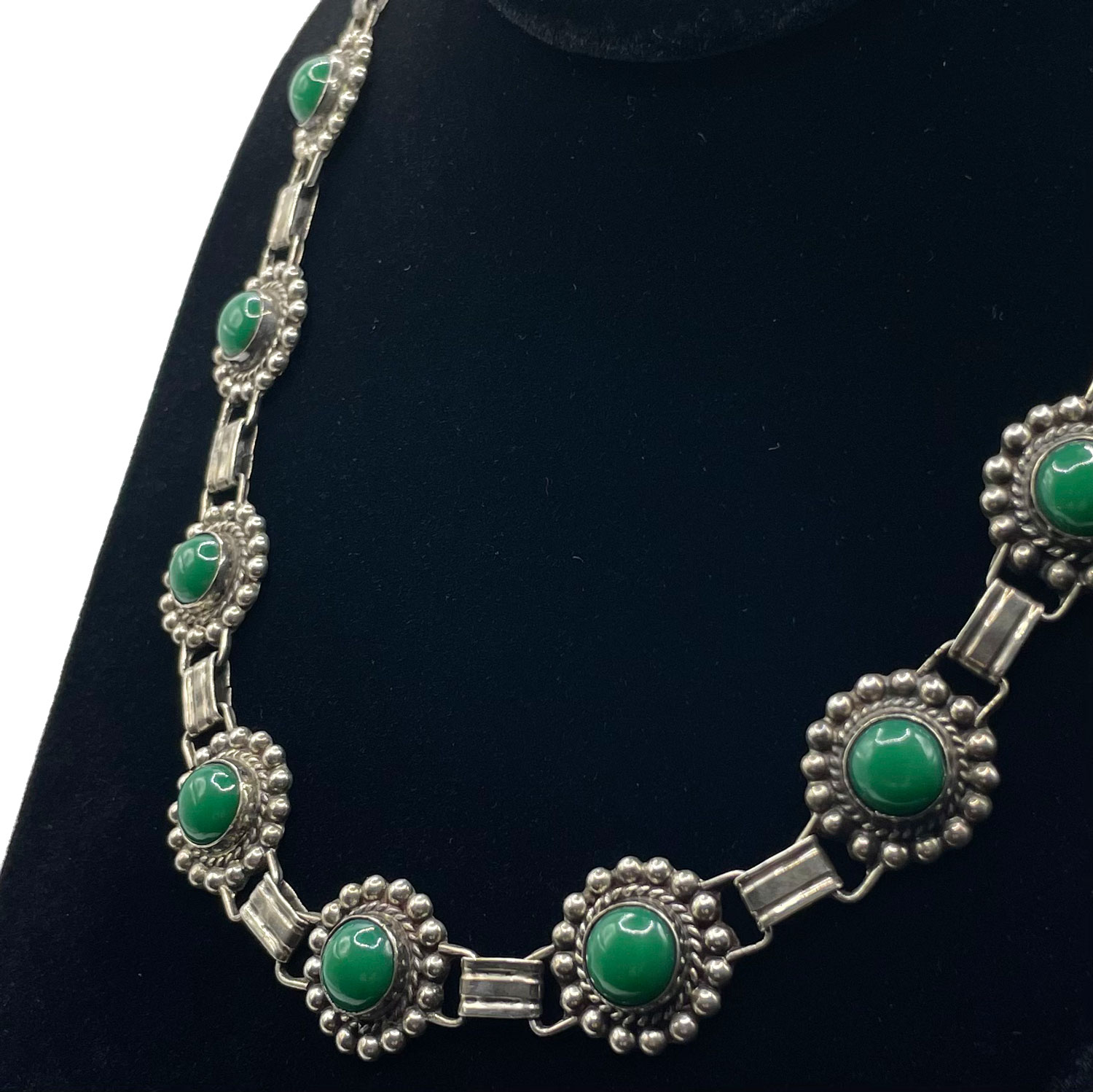 Mexican silver chrysoprase necklace