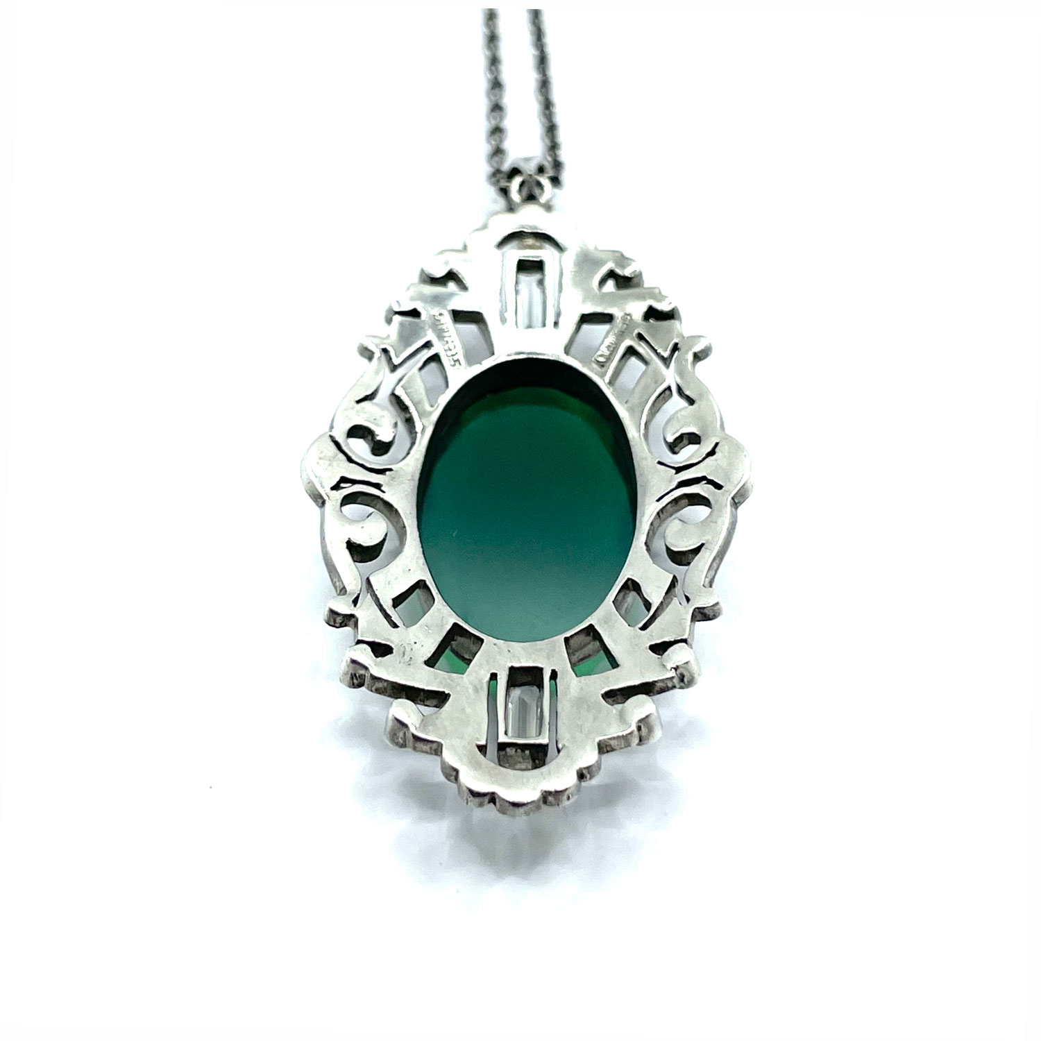 1920s Art Deco chrysoprase necklace