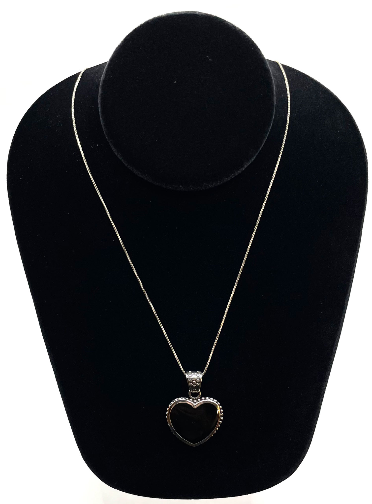 Sterling Silver Black Onyx Pearl Pendant Necklace