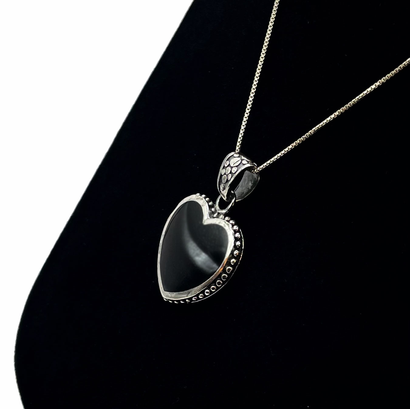 Sterling Silver Black Onyx Pearl Pendant Necklace