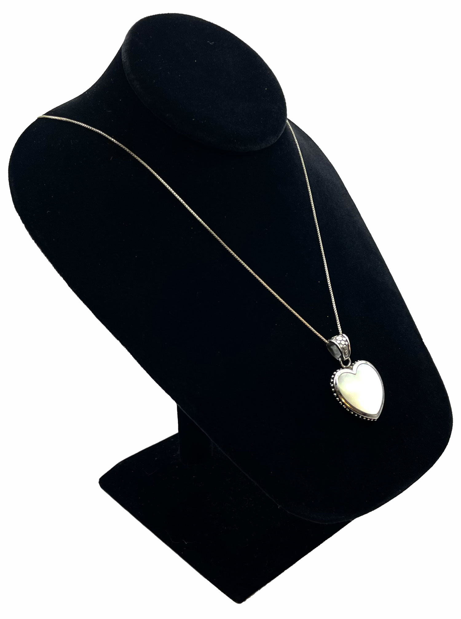 Sterling Silver Mother of Pearl Pendant Necklace