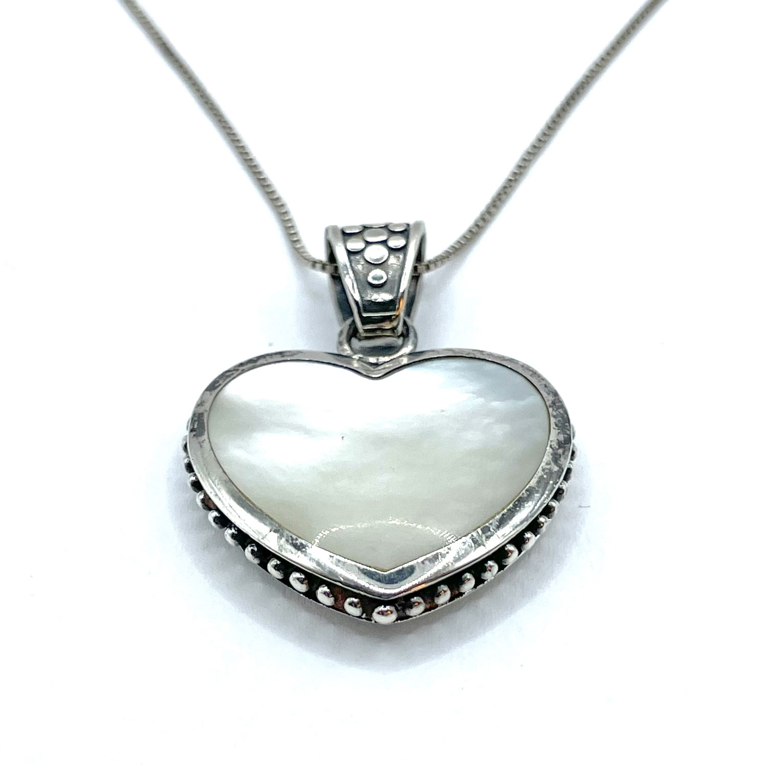 Sterling Silver Mother of Pearl Pendant Necklace