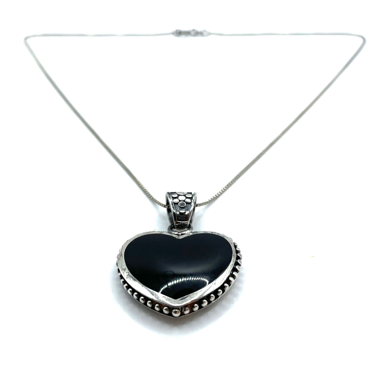 Sterling Silver Black Onyx Pendant Necklace