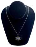 Sterling lapis snowflake pendant necklace