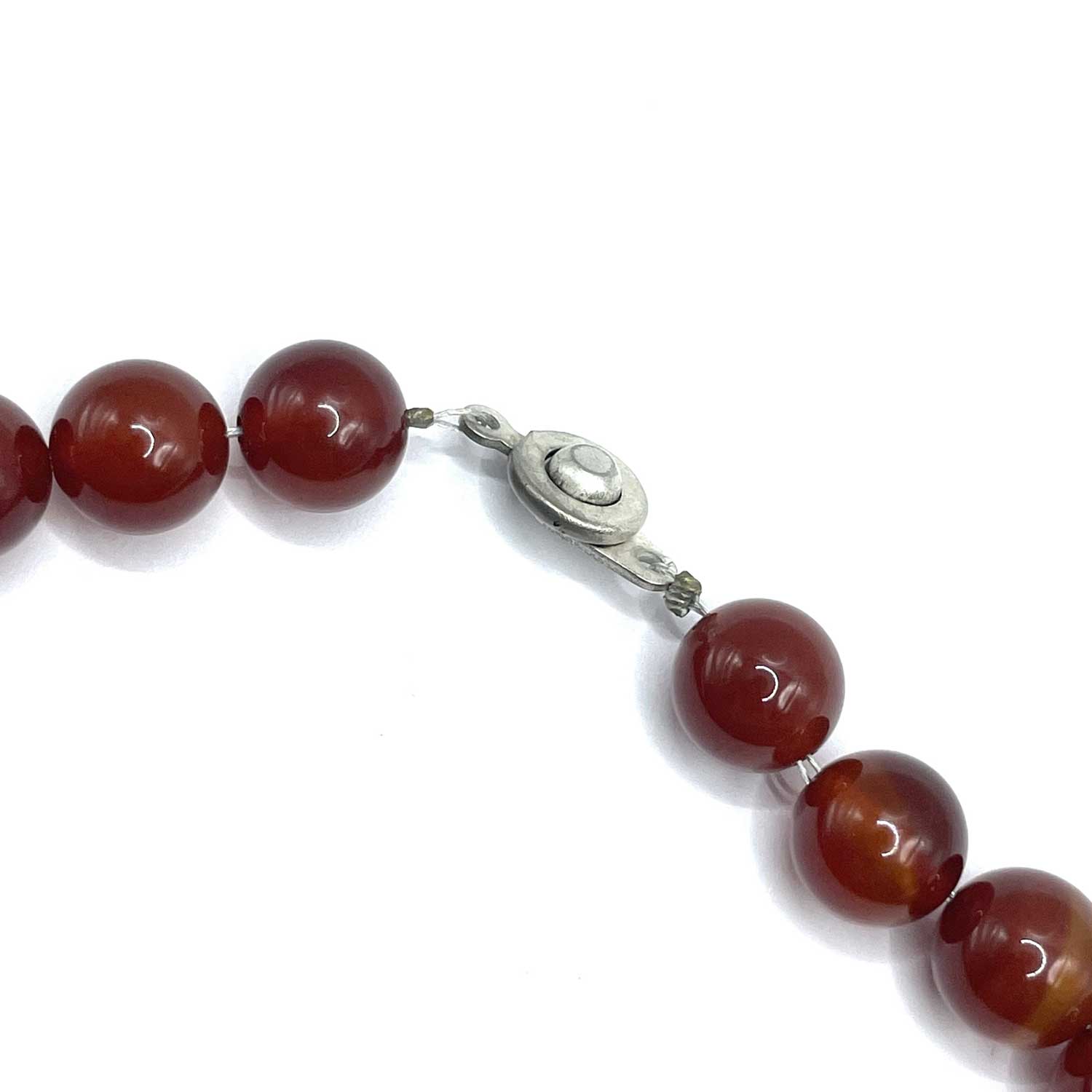 Sterling silver carnelian beaded necklace