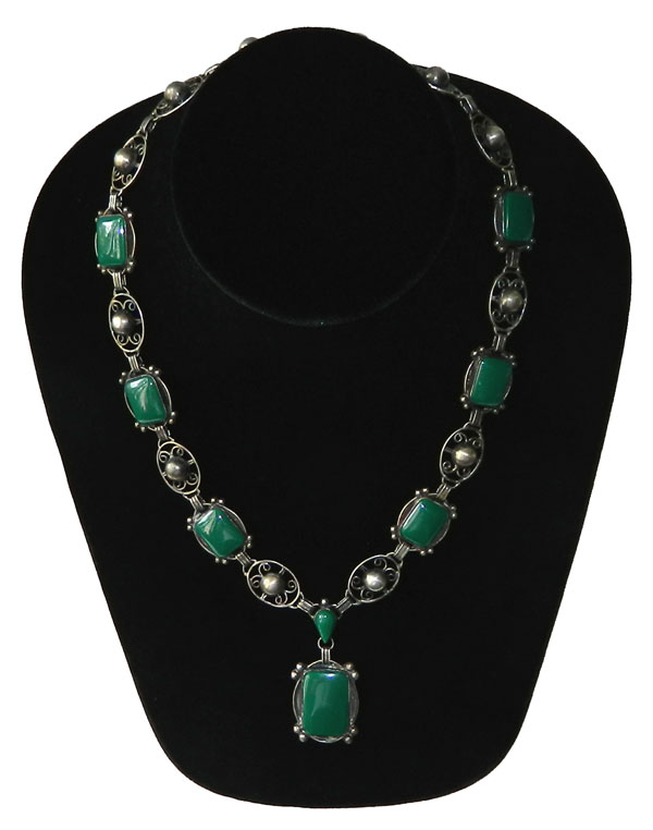 Mexican silver chrysoprase necklace