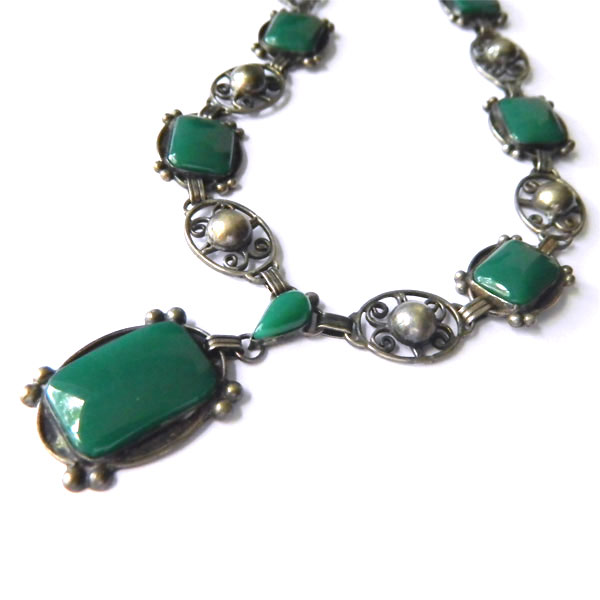 Mexican silver chrysoprase necklace