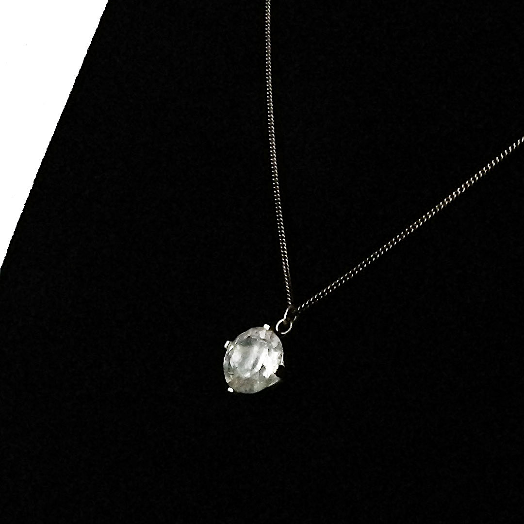 Sterling crystal pendant necklace