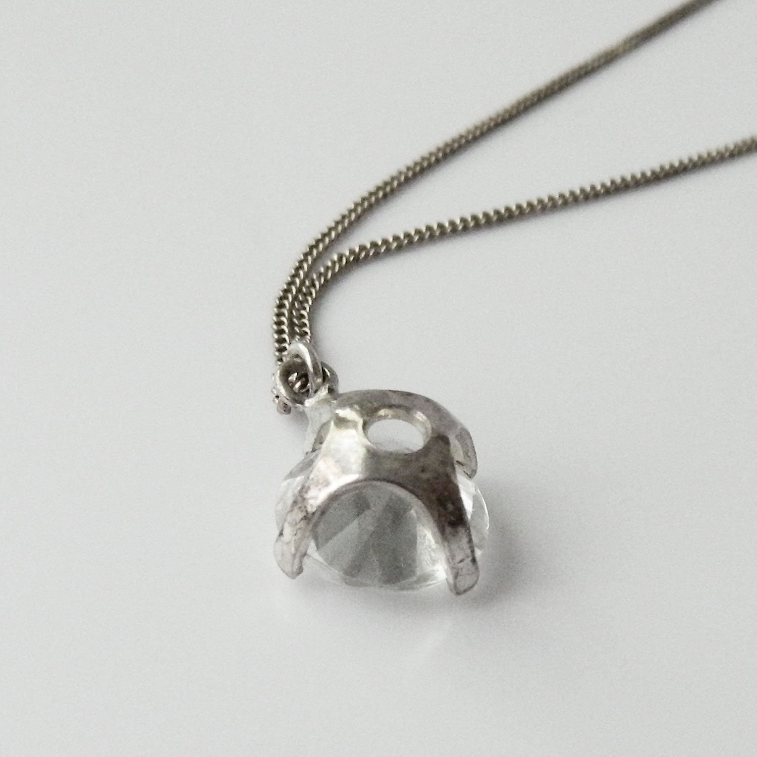 Sterling crystal pendant necklace