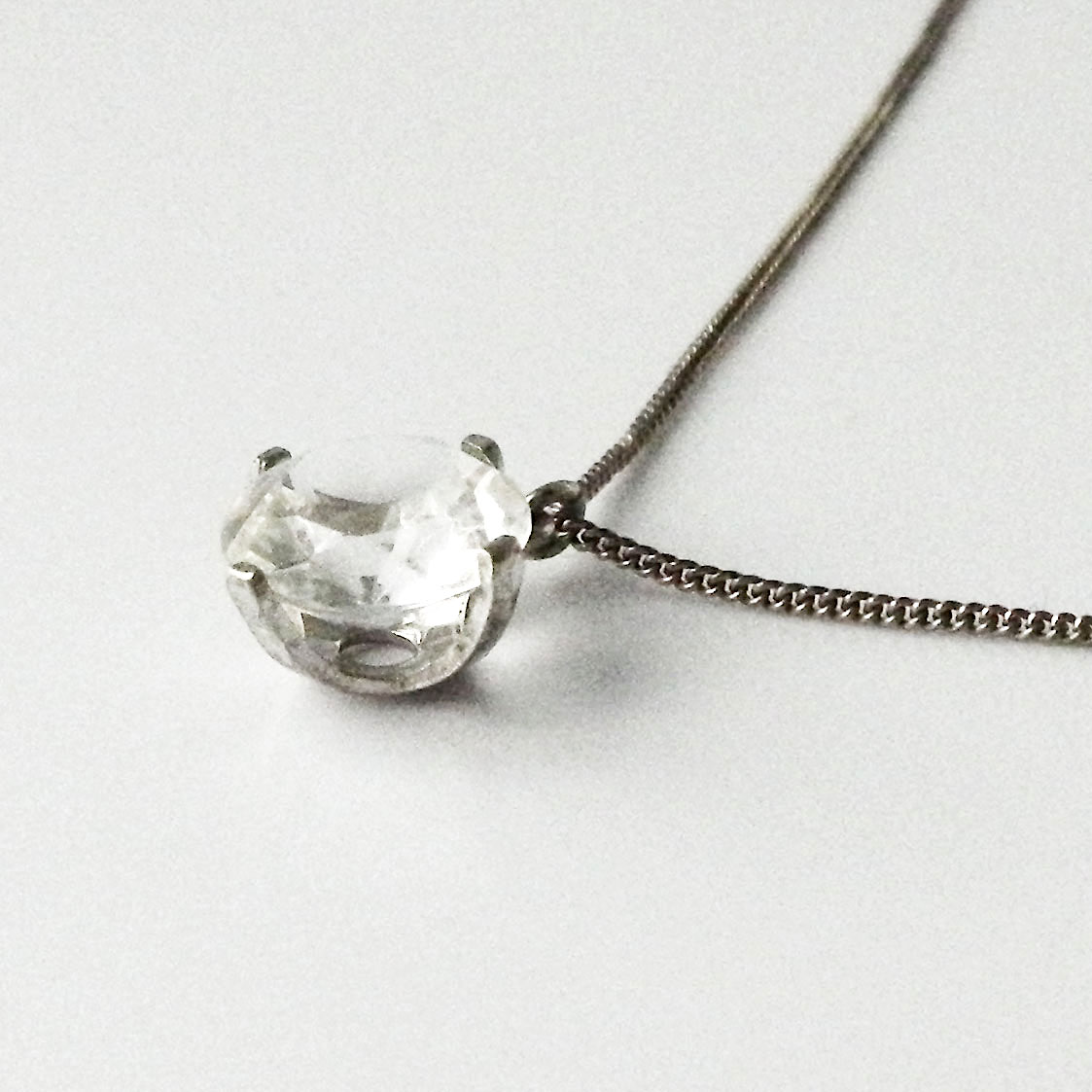 Sterling crystal pendant necklace