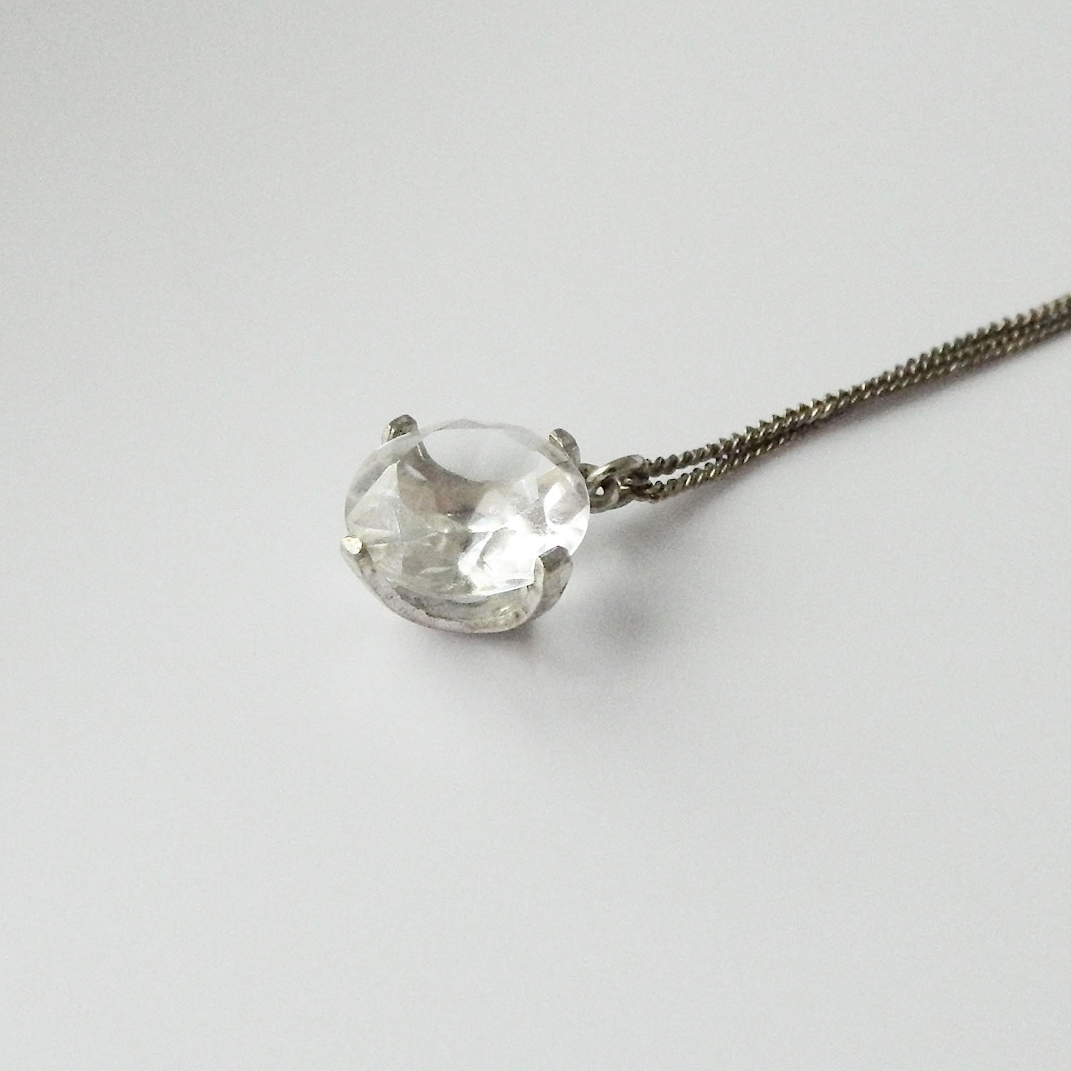 Sterling crystal pendant necklace